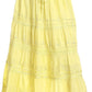 Sakkas Solid Embroidered Crochet Lace Trim Gypsy Bohemian Mid Length Cotton Skirt