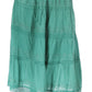 Sakkas Solid Embroidered Crochet Lace Trim Gypsy Bohemian Mid Length Cotton Skirt