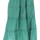 Sakkas Solid Embroidered Crochet Lace Trim Gypsy Bohemian Mid Length Cotton Skirt