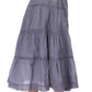 Sakkas Solid Embroidered Crochet Lace Trim Gypsy Bohemian Mid Length Cotton Skirt