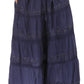 Sakkas Solid Embroidered Crochet Lace Trim Gypsy Bohemian Mid Length Cotton Skirt