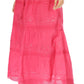 Sakkas Solid Embroidered Crochet Lace Trim Gypsy Bohemian Mid Length Cotton Skirt