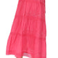 Sakkas Solid Embroidered Crochet Lace Trim Gypsy Bohemian Mid Length Cotton Skirt