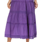Sakkas Solid Embroidered Crochet Lace Trim Gypsy Bohemian Mid Length Cotton Skirt
