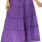 Sakkas Solid Embroidered Crochet Lace Trim Gypsy Bohemian Mid Length Cotton Skirt