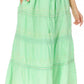 Sakkas Solid Embroidered Crochet Lace Trim Gypsy Bohemian Mid Length Cotton Skirt