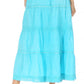 Sakkas Solid Embroidered Crochet Lace Trim Gypsy Bohemian Mid Length Cotton Skirt