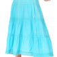 Sakkas Solid Embroidered Crochet Lace Trim Gypsy Bohemian Mid Length Cotton Skirt