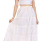 Sakkas Solid Embroidered Crochet Lace Trim Gypsy Bohemian Mid Length Cotton Skirt