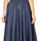 Sakkas Adisa Long Maxi Chambray Boho Casual Skirt with Elastic Waist