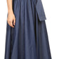 Sakkas Adisa Long Maxi Chambray Boho Casual Skirt with Elastic Waist