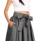 Sakkas Atieno Flared Circle Chambray  Boho Mid Skirt with Elastic Waist