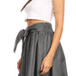 Sakkas Atieno Flared Circle Chambray  Boho Mid Skirt with Elastic Waist