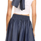 Sakkas Atieno Flared Circle Chambray  Boho Mid Skirt with Elastic Waist