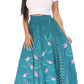 Women's Casual Boho Maxi Floral Long Elastic Waist Skirt with Slim Fit by Sakkas Sarita