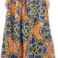 Sakkas Fawna Patterned Long Wax Print Adjustable Waist Skirt With Pockets