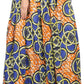 Sakkas Fawna Patterned Long Wax Print Adjustable Waist Skirt With Pockets