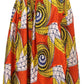 Sakkas Fawna Patterned Long Wax Print Adjustable Waist Skirt With Pockets