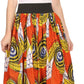 Sakkas Fawna Patterned Long Wax Print Adjustable Waist Skirt With Pockets