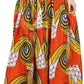Sakkas Fawna Patterned Long Wax Print Adjustable Waist Skirt With Pockets