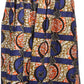 Sakkas Fawna Patterned Long Wax Print Adjustable Waist Skirt With Pockets