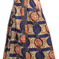 Sakkas Fawna Patterned Long Wax Print Adjustable Waist Skirt With Pockets