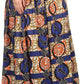 Sakkas Fawna Patterned Long Wax Print Adjustable Waist Skirt With Pockets