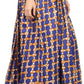 Sakkas Fawna Patterned Long Wax Print Adjustable Waist Skirt With Pockets