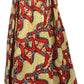 Sakkas Fawna Patterned Long Wax Print Adjustable Waist Skirt With Pockets