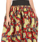 Sakkas Fawna Patterned Long Wax Print Adjustable Waist Skirt With Pockets