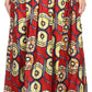 Sakkas Fawna Patterned Long Wax Print Adjustable Waist Skirt With Pockets