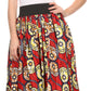 Sakkas Fawna Patterned Long Wax Print Adjustable Waist Skirt With Pockets