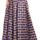 Sakkas Kelela Unique Designs Wax Print Adjustable Waist Long Tall Skirt