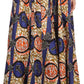 Sakkas Kelela Unique Designs Wax Print Adjustable Waist Long Tall Skirt