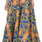Sakkas Kelela Unique Designs Wax Print Adjustable Waist Long Tall Skirt