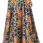 Sakkas Kelela Unique Designs Wax Print Adjustable Waist Long Tall Skirt
