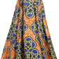 Sakkas Kelela Unique Designs Wax Print Adjustable Waist Long Tall Skirt