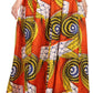Sakkas Kelela Unique Designs Wax Print Adjustable Waist Long Tall Skirt