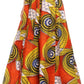 Sakkas Kelela Unique Designs Wax Print Adjustable Waist Long Tall Skirt