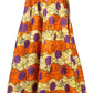 Sakkas Kelela Unique Designs Wax Print Adjustable Waist Long Tall Skirt