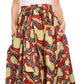 Sakkas Kelela Unique Designs Wax Print Adjustable Waist Long Tall Skirt