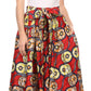 Sakkas Kelela Unique Designs Wax Print Adjustable Waist Long Tall Skirt