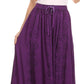 Sakkas Jaclyn Adjustable Skirt With Lace Embroidered Trim And Detailed Embroidery