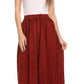 Sakkas Jaclyn Adjustable Skirt With Lace Embroidered Trim And Detailed Embroidery