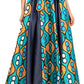 Sakkas Monifa Long Maxi Skirt Colorful Ankara Wax Dutch African Skirt Gorgeous
