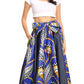 Sakkas Monifa Long Maxi Skirt Colorful Ankara Wax Dutch African Skirt Gorgeous