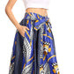 Sakkas Monifa Long Maxi Skirt Colorful Ankara Wax Dutch African Skirt Gorgeous
