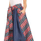 Sakkas Monifa Long Maxi Skirt Colorful Ankara Wax Dutch African Skirt Gorgeous