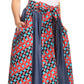 Sakkas Monifa Long Maxi Skirt Colorful Ankara Wax Dutch African Skirt Gorgeous