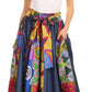 Sakkas Monifa Long Maxi Skirt Colorful Ankara Wax Dutch African Skirt Gorgeous